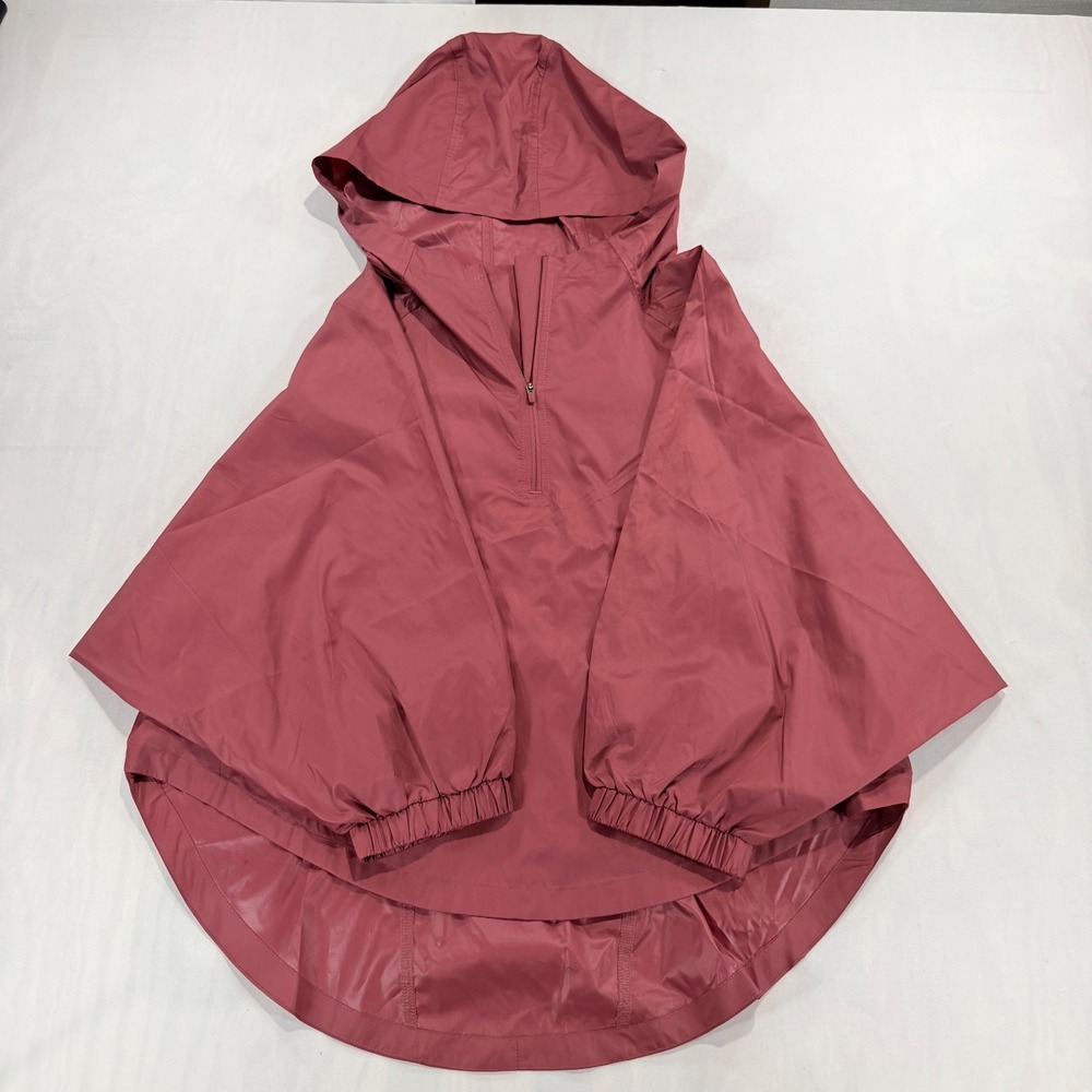 The North Face Women Large Half Zip Rain Poncho Cape Jacket Dusty Rose Plum L